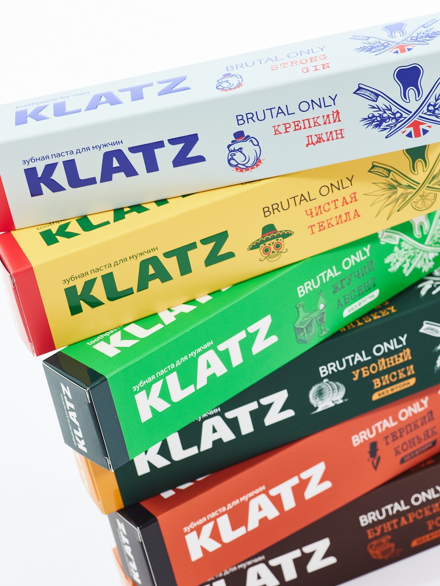 Клатц Набор для мужчин: зубная паста для мужчин 6 вкусов + стеклянный бокал для виски 2 шт (Klatz, Brutal Only) фото 11