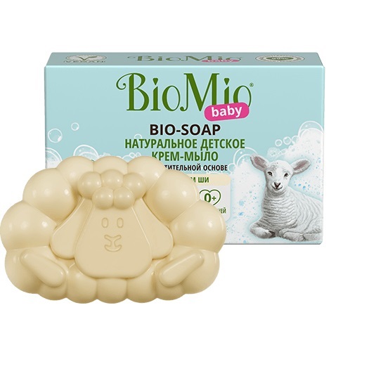 цена BioMio Натуральное детское крем-мыло с маслом ши, 90 г (BioMio, Мыло)