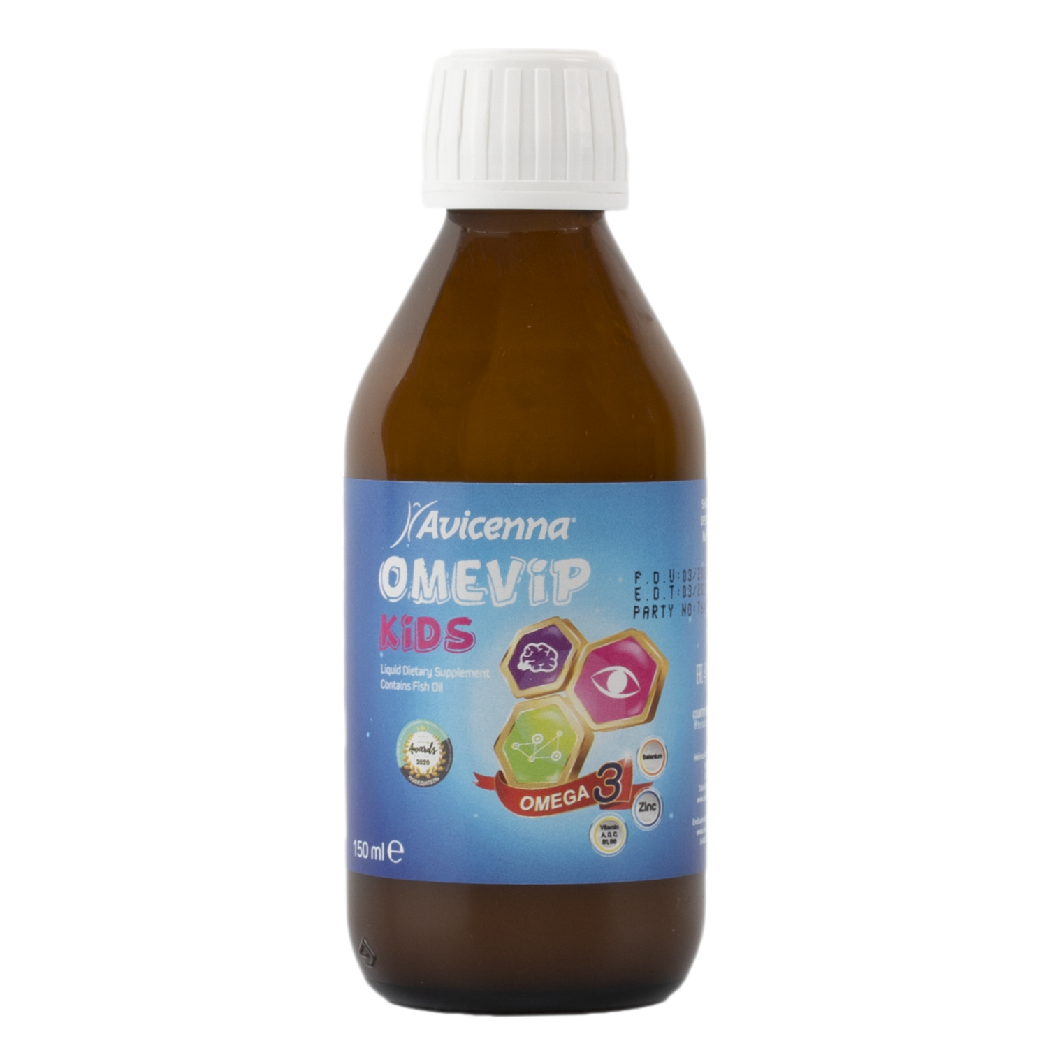 цена Avicenna Комплекс OmeVip Kids со вкусом манго и ванили, 150 мл (Avicenna, Омега-3)
