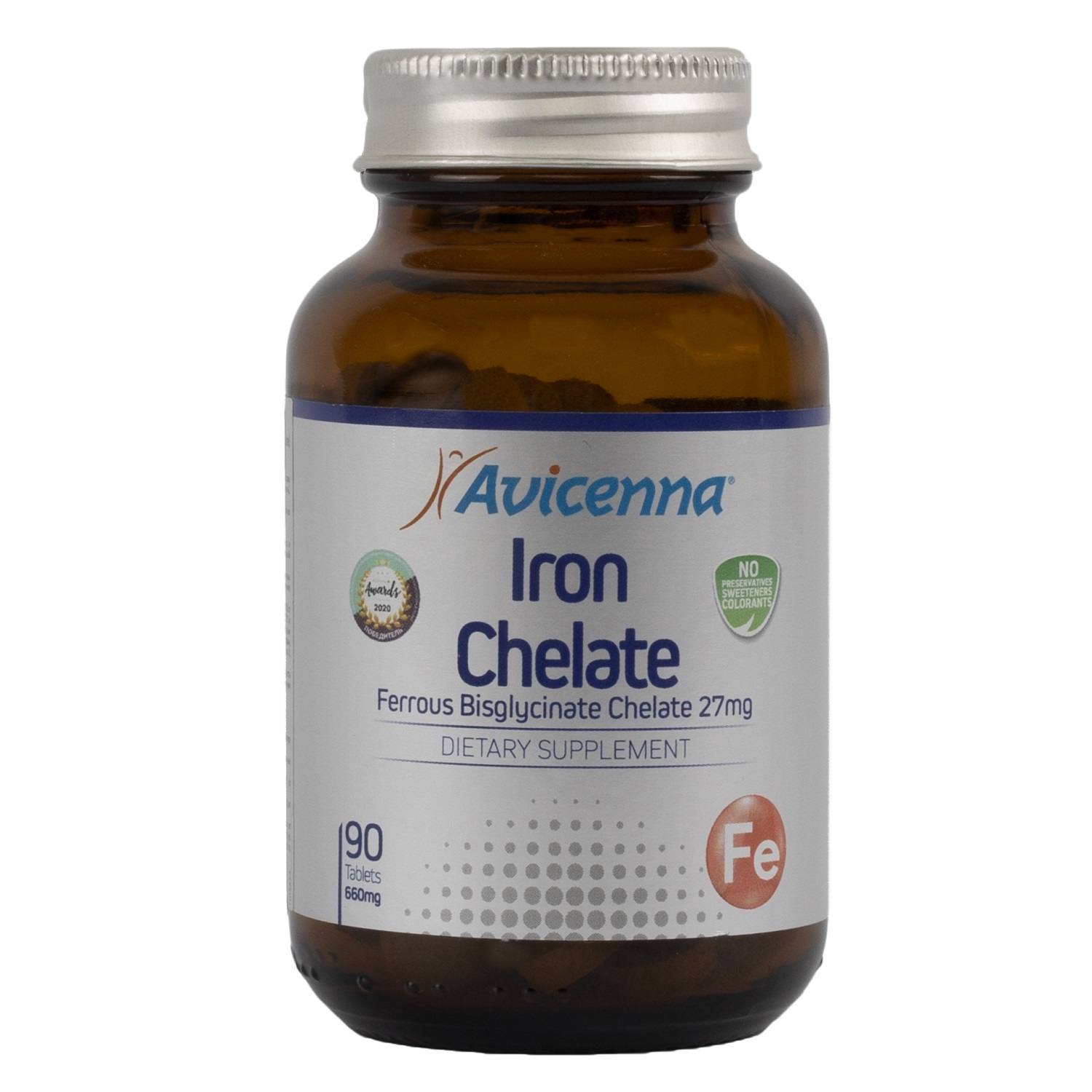 Avicenna Хелатное железо 27 мг, 90 таблеток (Avicenna, Витамины и минералы)
