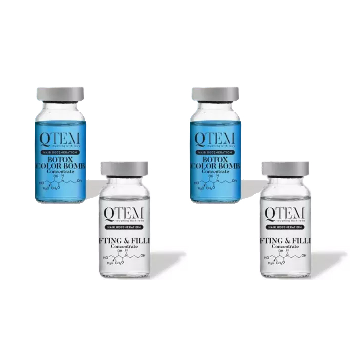 

Qtem Набор холодный филлер (Lifting & Filler 15 мл + Color Bomb 15 мл) х 2 шт (Qtem, Hair Regeneration), Hair Regeneration
