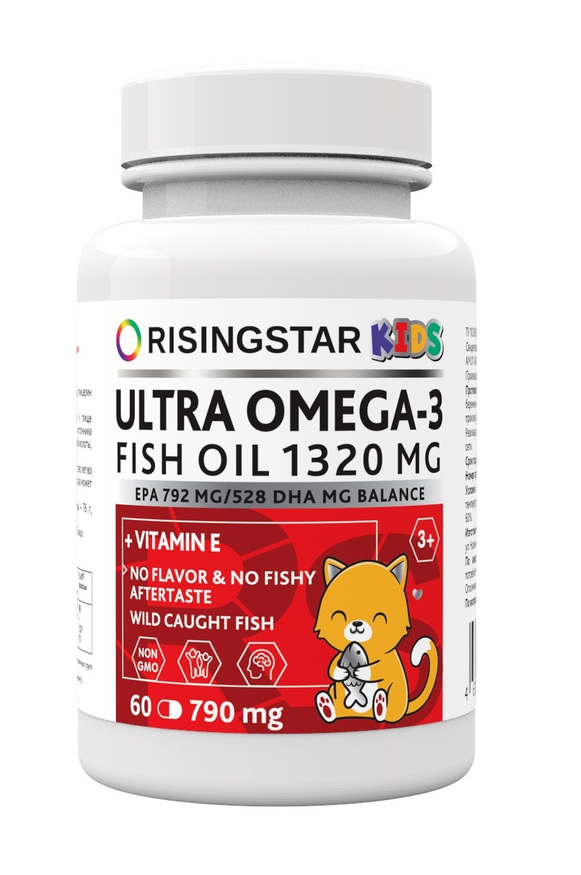 Купить RISINGSTAR Омега-3 жирные кислоты для детей 3+ 790 мг, 60 капсул (RISINGSTAR, )