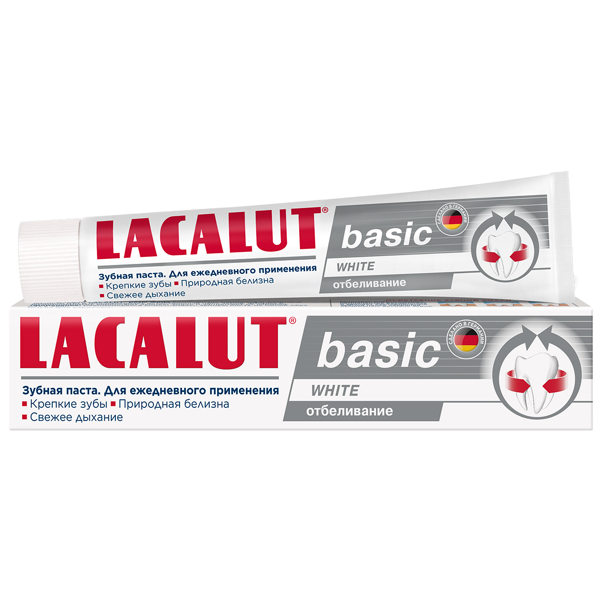 Lacalut Отбеливающая зубная паста Basic White, 75 мл (Lacalut, Зубные пасты) lacalut набор зубная паста актив 75 мл 2 штуки lacalut зубные пасты