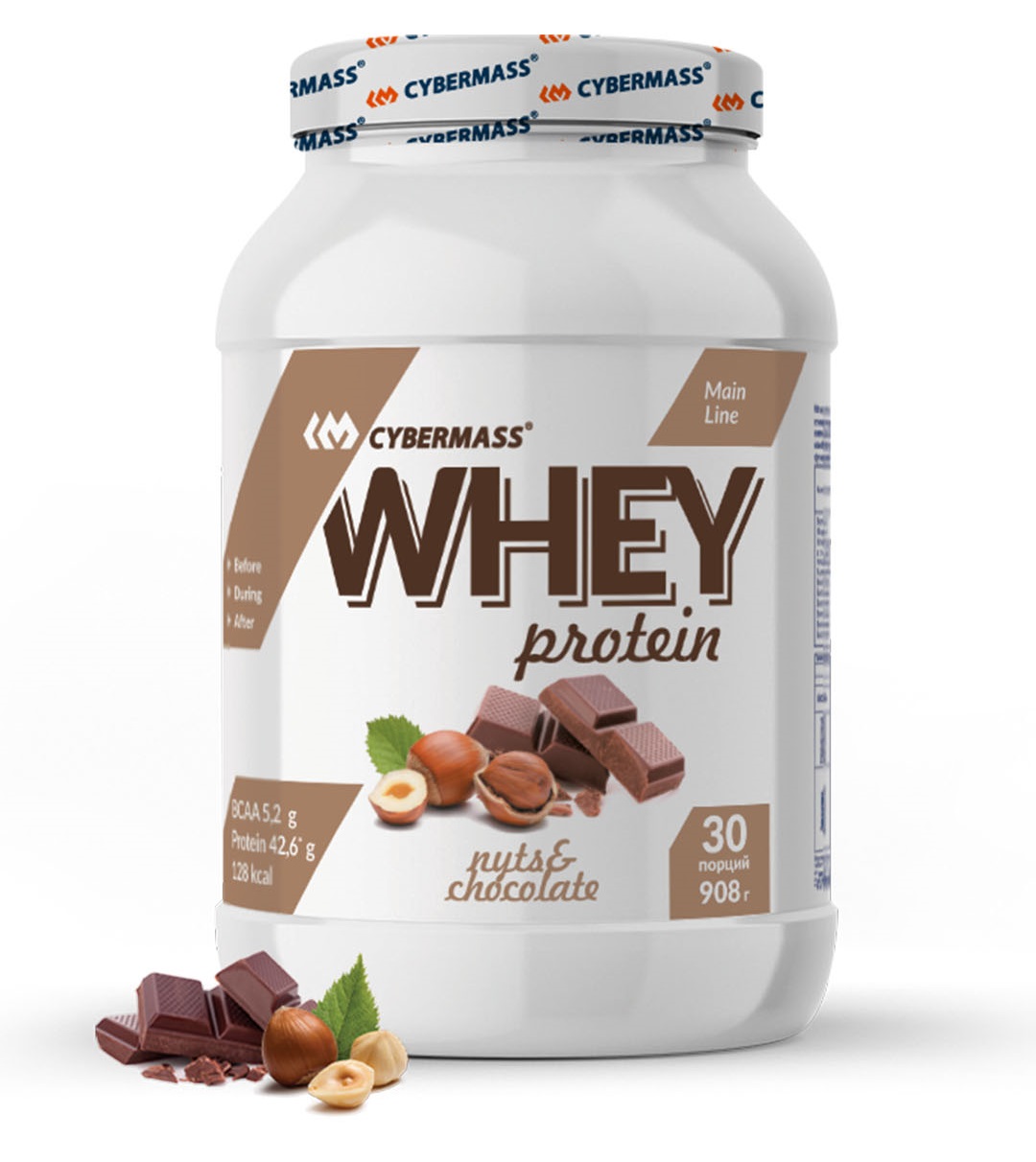 CyberMass Сухой белковый концентрат Whey Орех-шоколад, 908 г (CyberMass, Protein Line)