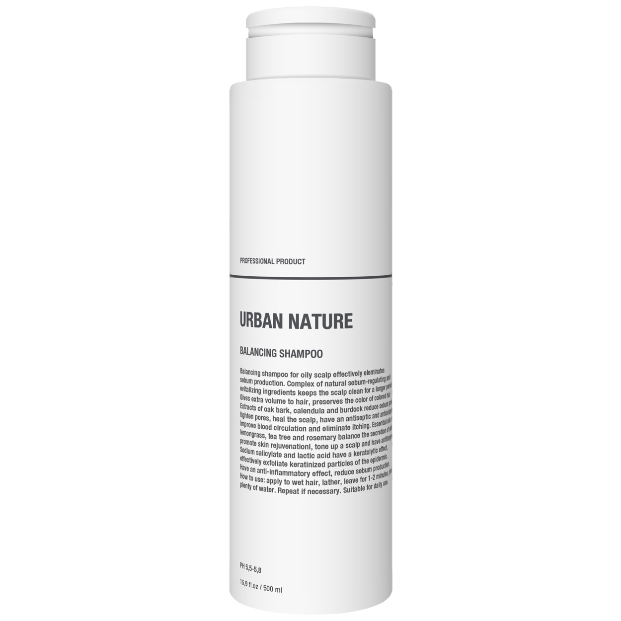 Urban Nature Балансирующий шампунь для жирной кожи головы и волос, 500 мл (Urban Nature, Детокс)