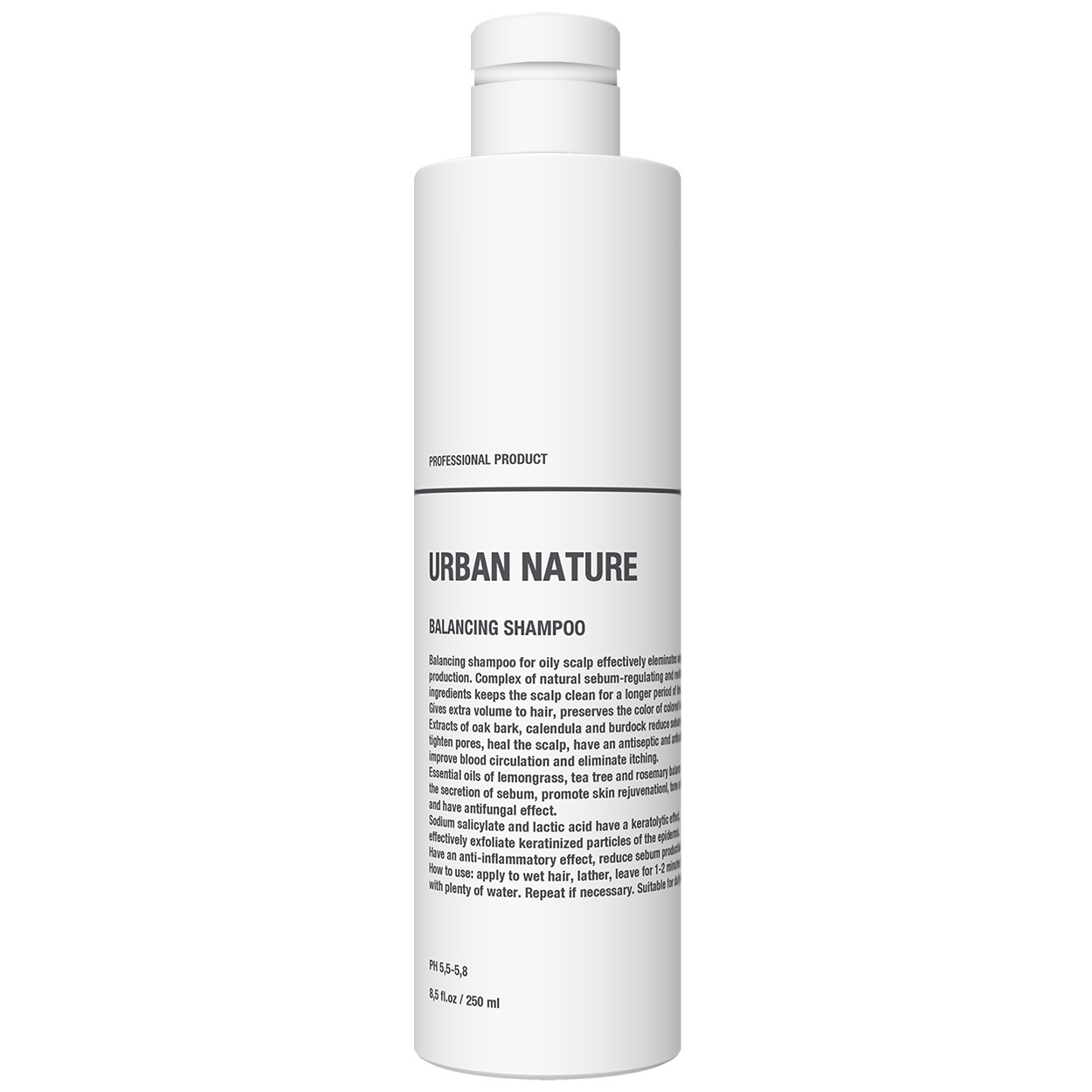 Urban Nature Балансирующий шампунь для жирной кожи головы и волос, 250 мл (Urban Nature, Детокс)