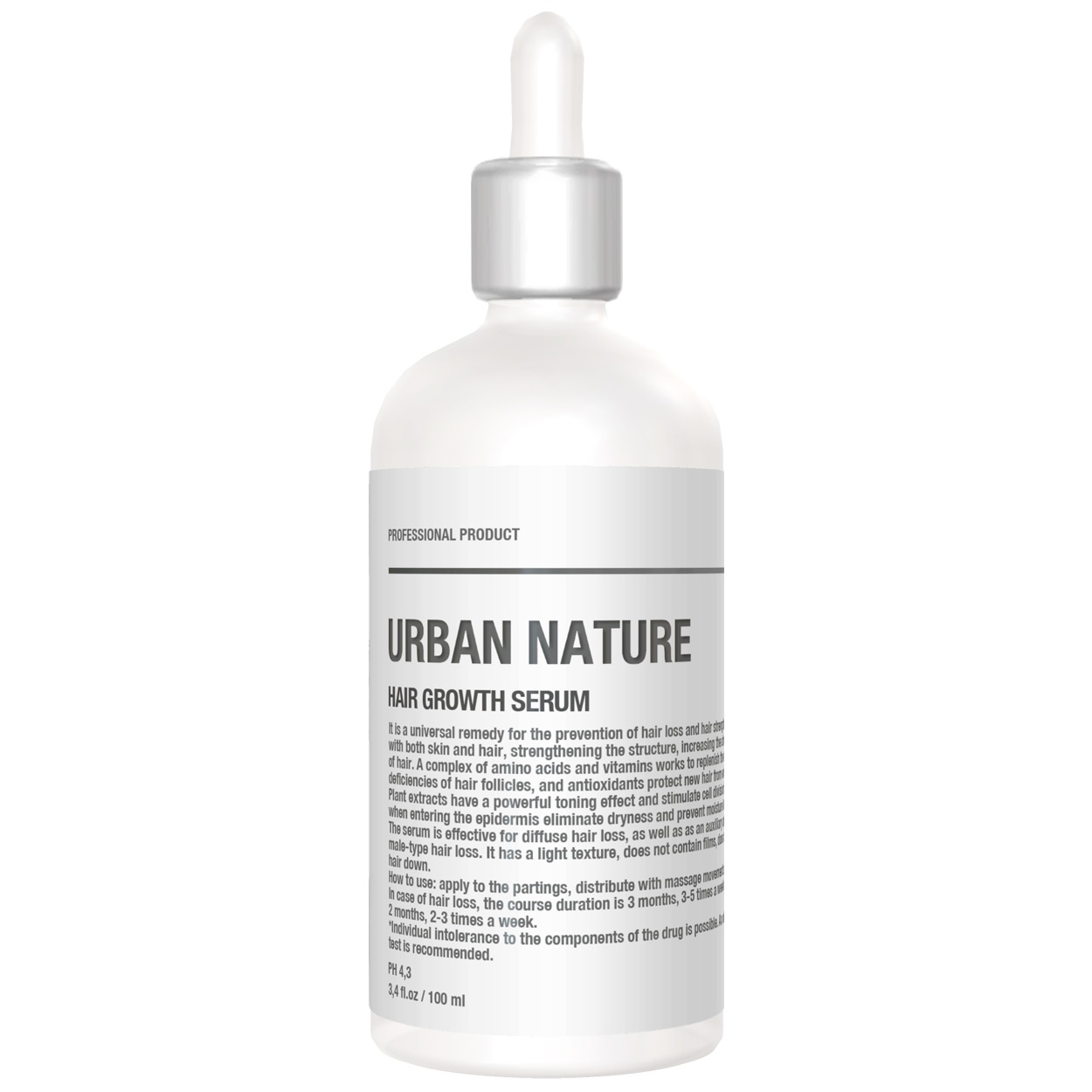 Urban Nature Сыворотка против выпадения и для роста волос, 100 мл (Urban Nature, Против выпадения и для роста)
