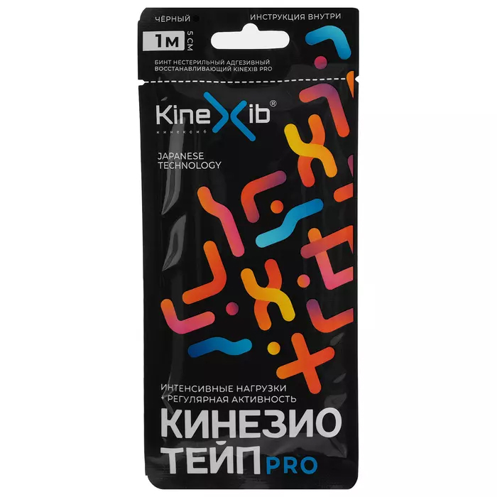 Кинексиб Кинезио тейп Pro 1 м х 5 см, черный (Kinexib, Тейпы) фото 0