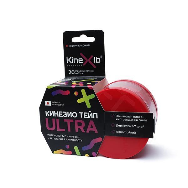 цена Kinexib Кинезио тейп Ultra 5 м х 5 см, красный (Kinexib, Тейпы)