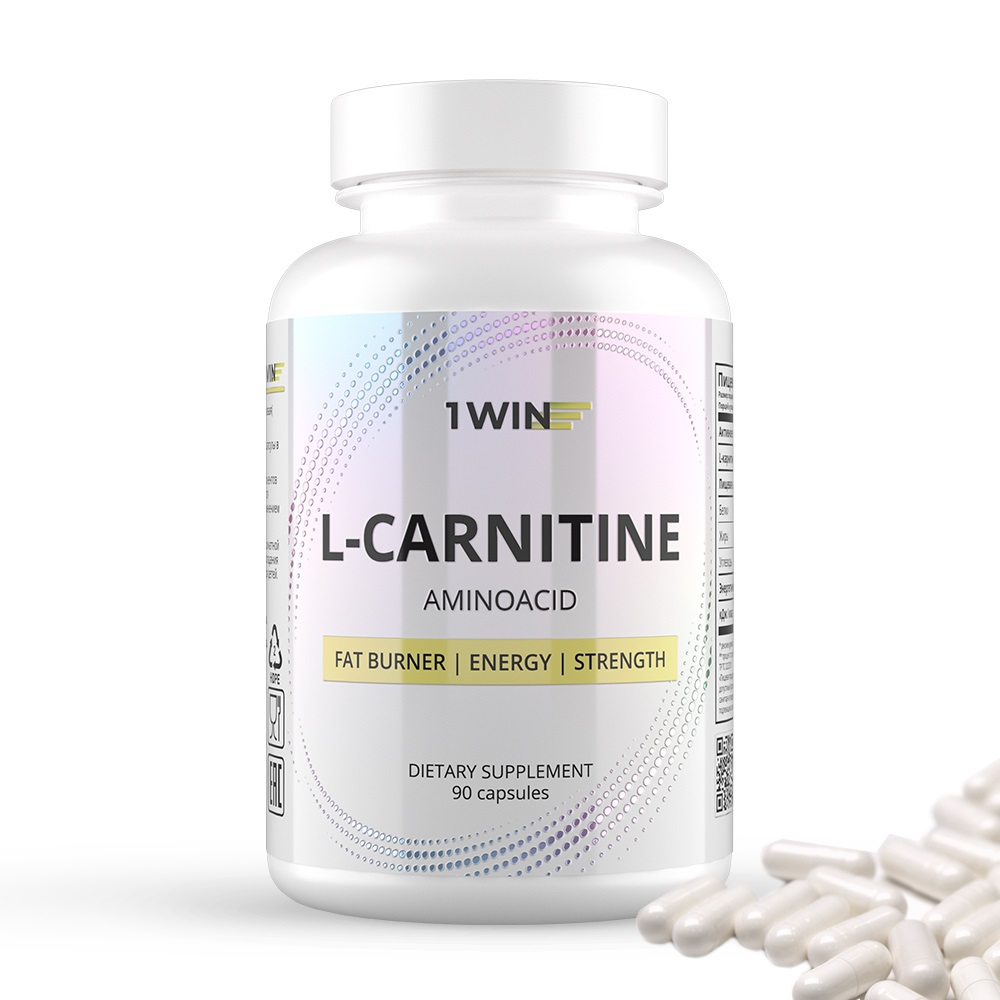 1Win L-карнитин, 90 капсул (1Win, Aminoacid) 1win 5 htp с глицином l теанином и витаминами группы b 120 капсул 1win aminoacid