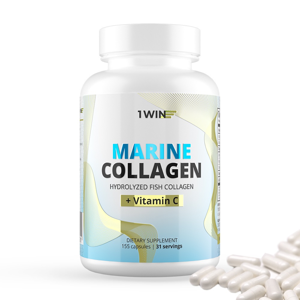  Комплекс «Морской коллаген с витамином С», 155 капсул (1Win, Collagen) фото 0