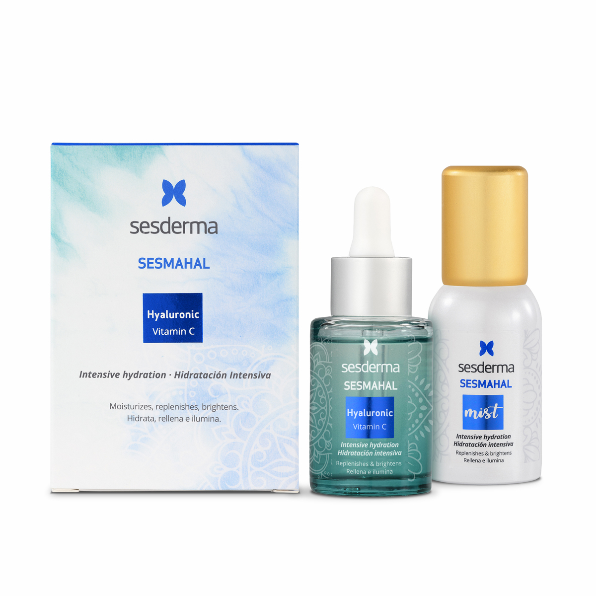 Sesderma Набор увлажняющий Hyaluronic + Vitamin C (сыворотка 30 мл + спрей-мист 30 мл) (Sesderma, Sesmahal) набор sesderma набор sesmahal b3 niacinamide себорегулирующий набор сыворотка 30 мл спрей мист 30 мл