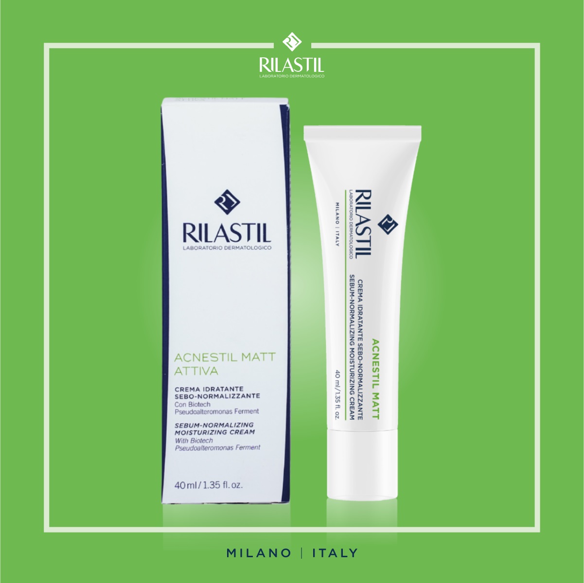 Риластил Себо-нормализирующий увлажняющий крем для лица  Matt, 40 мл (Rilastil, Acnestil) фото 3