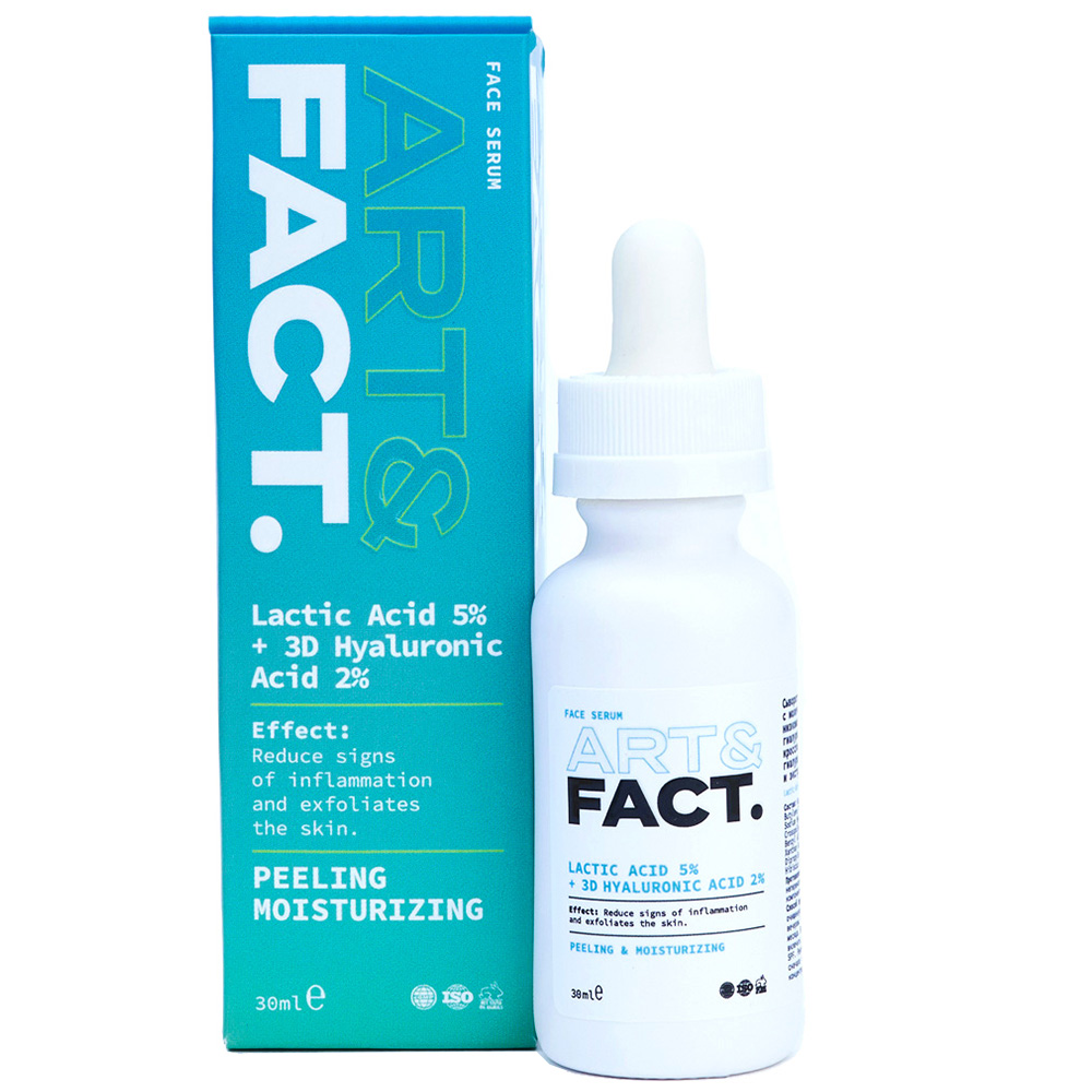 Art&Fact Сыворотка-пилинг с молочной кислотой Lactic Acid 5% + 3D Hyaluronic Acid 2%, 30 мл (Art&Fact, Отшелушивание)