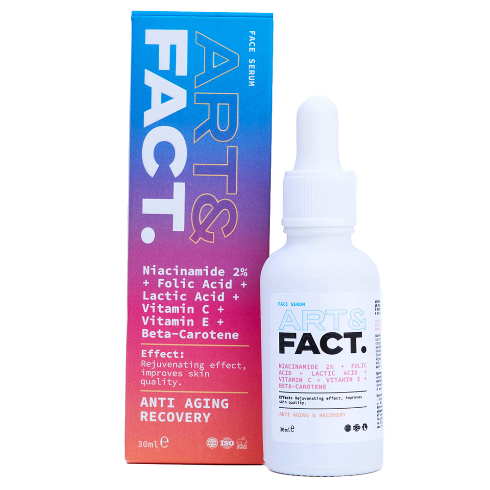 Арт&Факт Витаминная сыворотка Niacinamide 2% + Folic Acid + Lactic Acid + Vitamin C + Vitamin E, 30 мл (Art&Fact, Лифтинг) фото 0