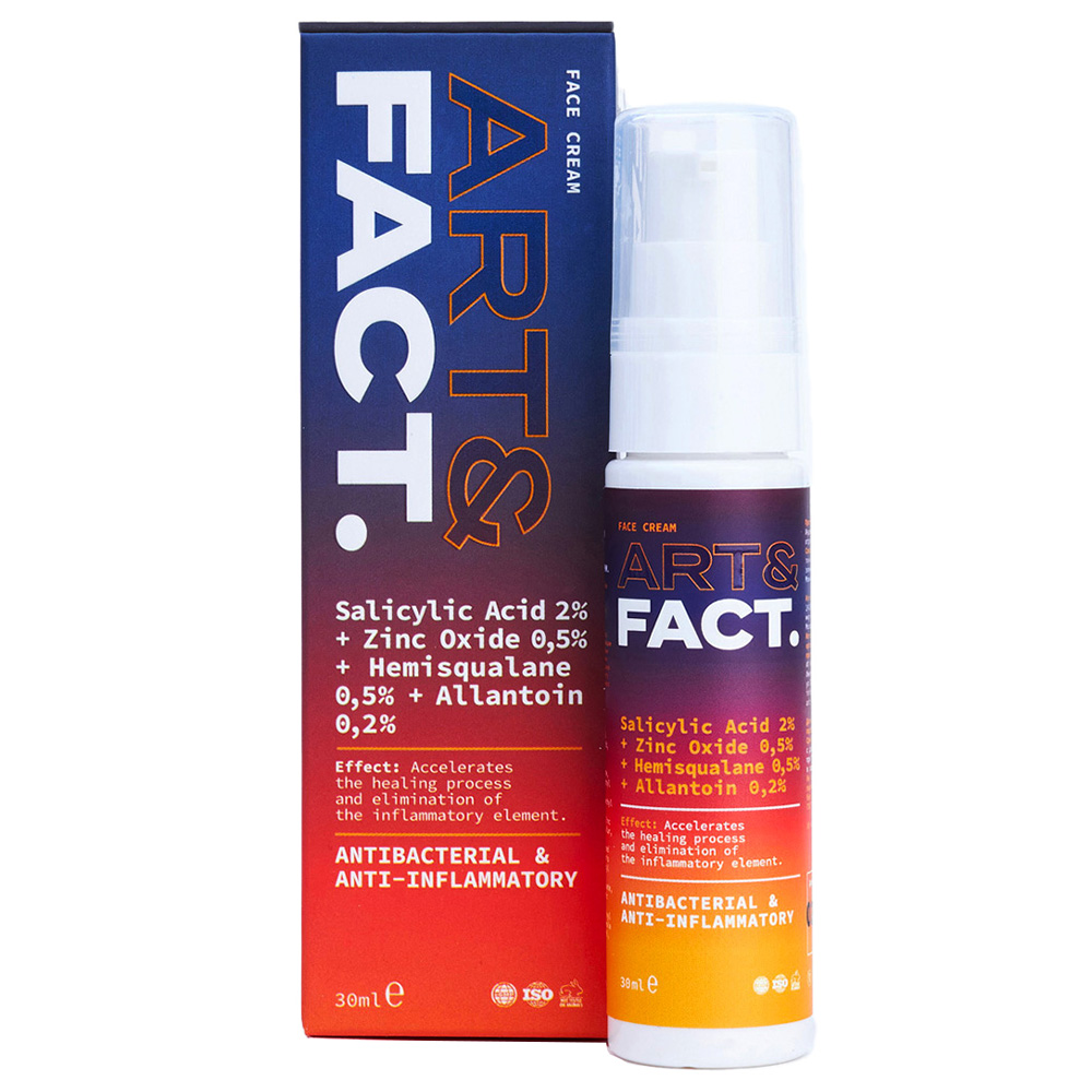 Art&Fact Крем-актив для проблемной кожи лица Salicylic Acid 2% + Zinc Oxide 0,5% + Hemisqualane 0,5% + Allantoin 0,2%, 30 мл (Art&Fact, Анти-акне)