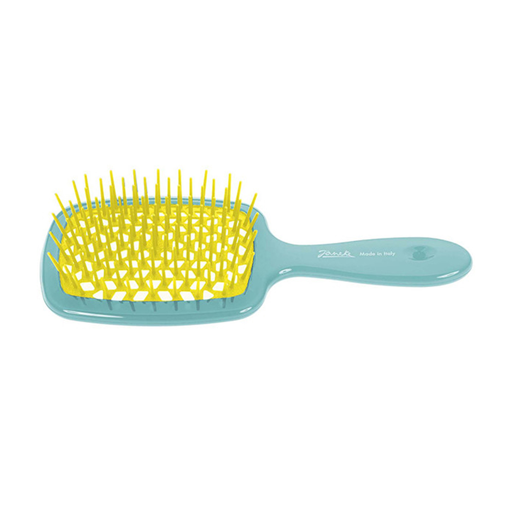 Джанеке Щетка пластиковая Superbrush, цвет морской волны и желтый, 20,3 x 8,5 x 3,1 см (Janeke, Щетки) фото 0