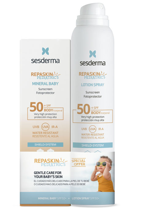 Sesderma Набор Pediatrics (крем солнцезащитный SPF 50, 50 мл + спрей солнцезащитный SPF 50, 200 мл) (Sesderma, Repaskin)