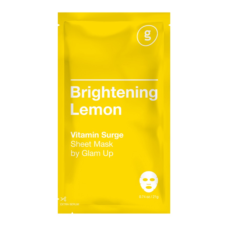 GLAM UP Витаминная тканевая маска с экстрактом лимона, 21 г (GLAM UP, )