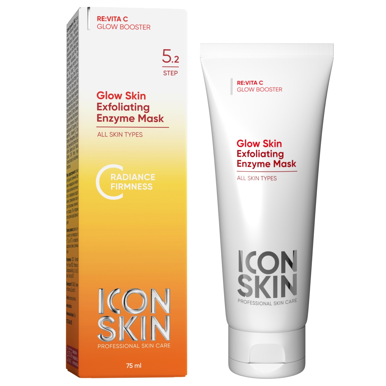 Icon Skin Энзимная очищающая маска-гоммаж Glow Skin, 75 мл (Icon Skin, Re:Vita C) энзимная очищающая маска гоммаж icon skin glow skin exfoliating enzyme mask 75 мл