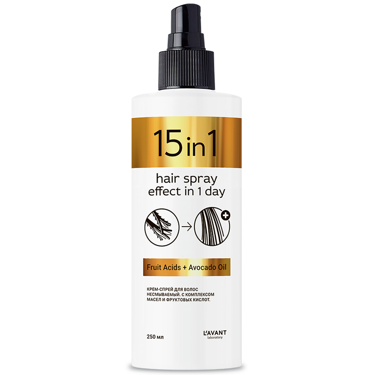  Несмываемый крем-спрей для волос 15-в-1 Hair Sprey 15 In 1 Effect In 1 Day, 250 мл (L’AVANT Laboratory, ) фото 0