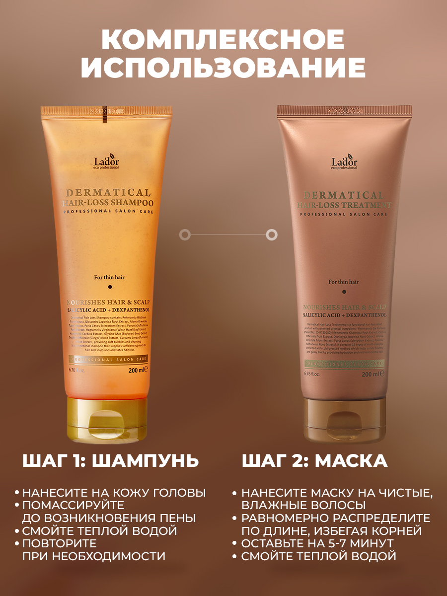 ЛаДор Укрепляющая маска для тонких волос Hair-Loss Treatment, 200 мл (La'Dor, Dermatical) фото 3