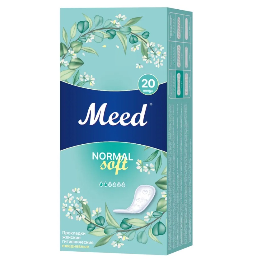 Мид Ежедневные целлюлозные прокладки Normal Soft, 20 шт (Meed, Гигиенические прокладки) фото 0