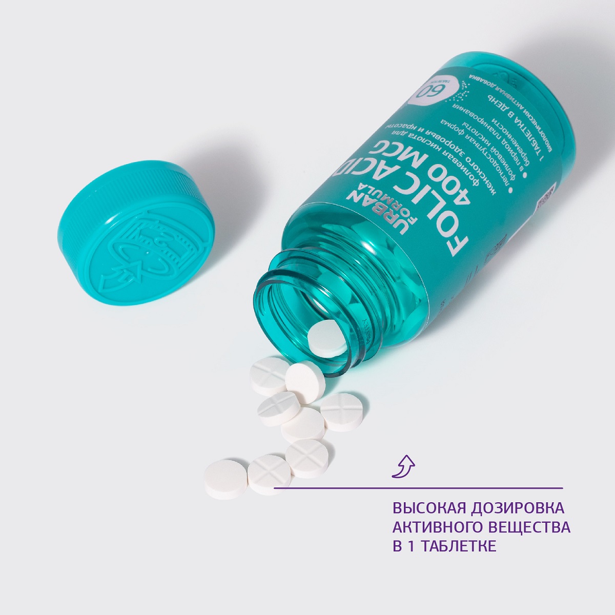 Урбан Формула Фолат для репродуктивного здоровья и женской красоты 400 мкг, 60 таблеток (Urban Formula, Basic) фото 2