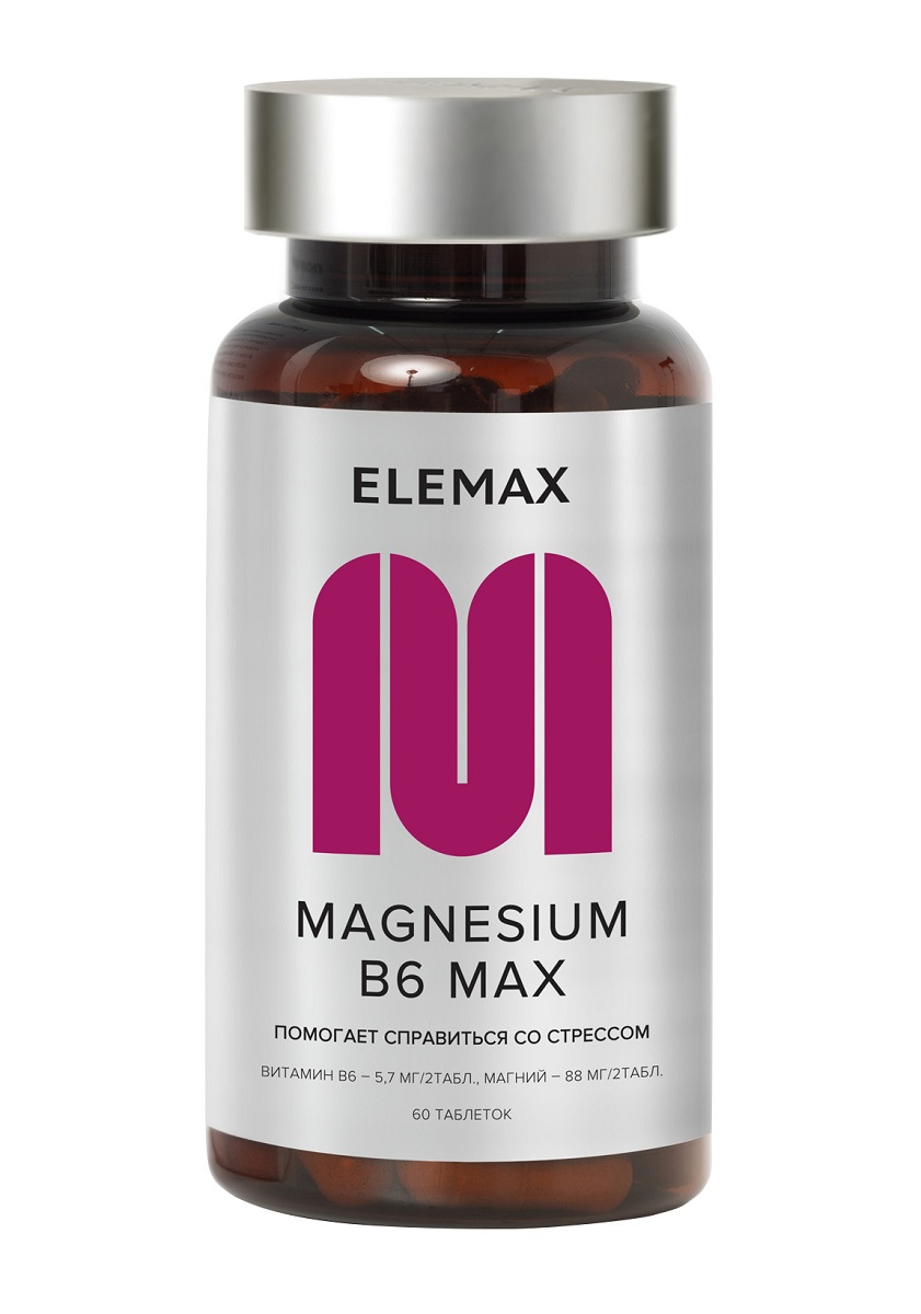Элемакс Магнезиум В6 Макс Magnesium B6 Max, 60 таблеток х 500 мг (Elemax, ) фото 0