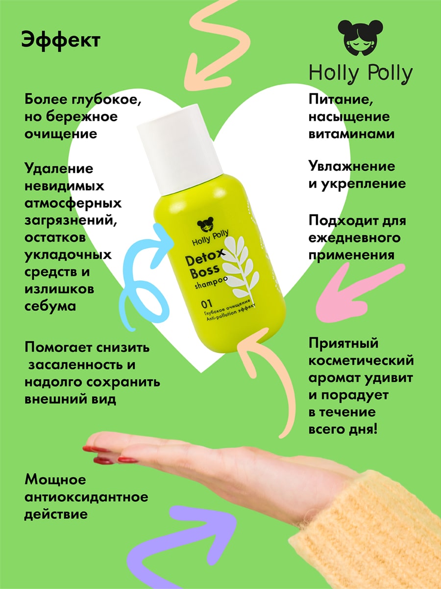 Холли Полли Обновляющий шампунь, 65 мл (Holly Polly, Detox Boss) фото 3