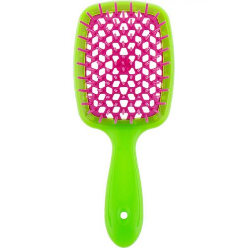 Janeke Щетка Superbrush с закругленными зубчиками салатово-малиновая, 20,3 х 8,5 х 3,1 см (Janeke, Щетки)