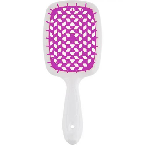 Джанеке Щетка Superbrush с закругленными зубчиками бело-фиолетовая, 20,3 х 8,5 х 3,1 см (Janeke, Щетки) фото 0