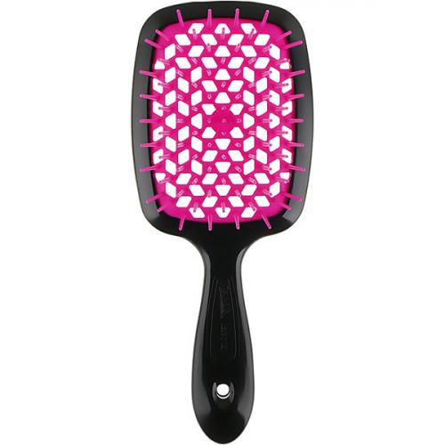 Джанеке Щетка Superbrush с закругленными зубчиками черный и фуксия, 20,3 х 8,5 х 3,1 см (Janeke, Щетки) фото 0