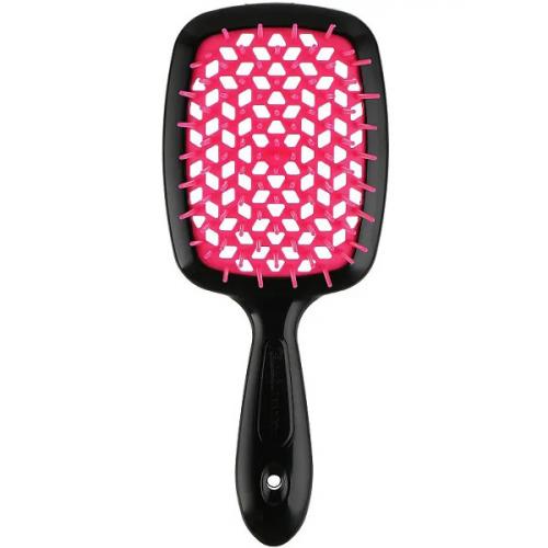 Janeke Щетка Superbrush с закругленными зубчиками черно-розовая, 17,5 х 7 х 3 см (Janeke, Щетки)