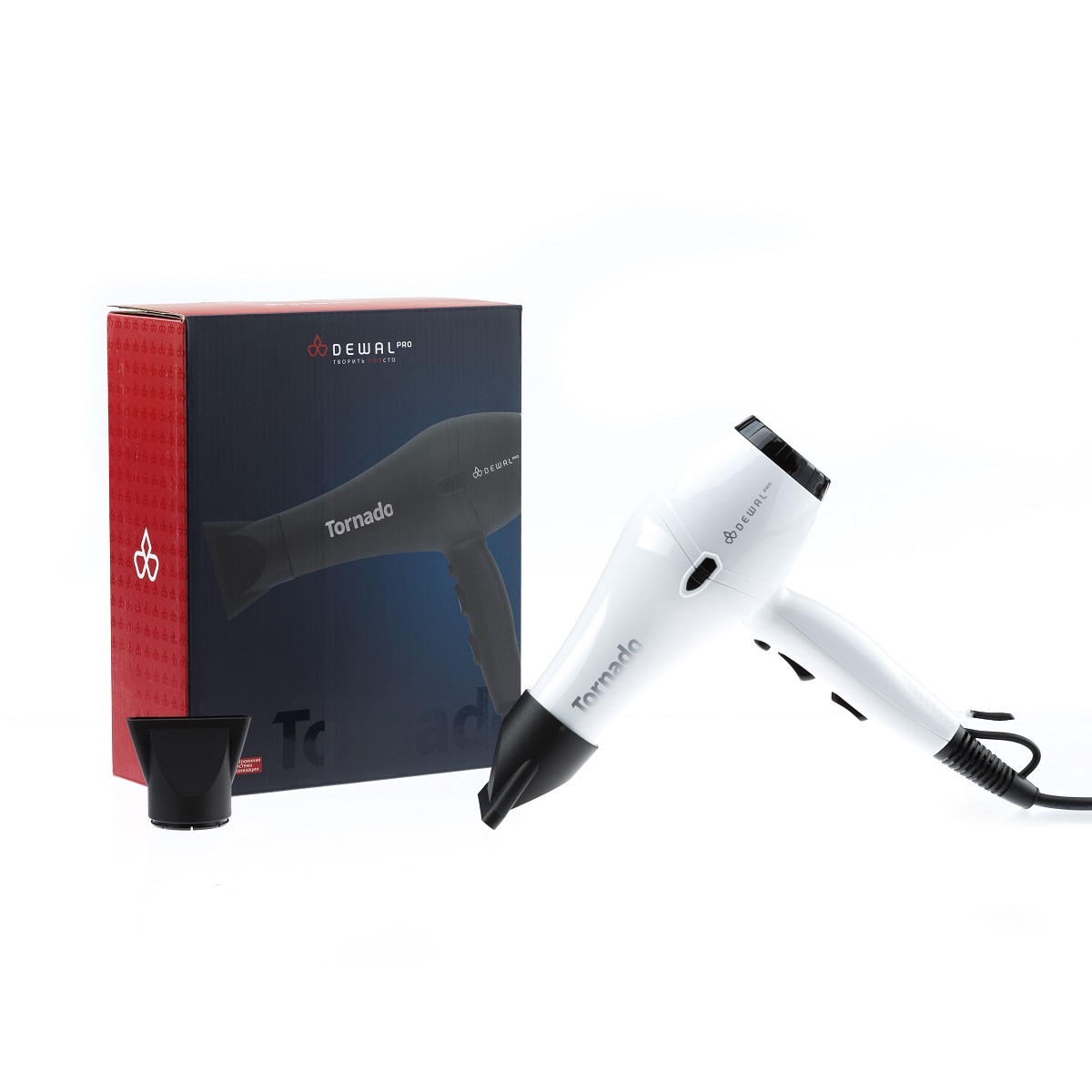 Деваль Про Фен Pro Tornado White c ионизацией, 2 насадки (Dewal Pro, Фены) фото 1