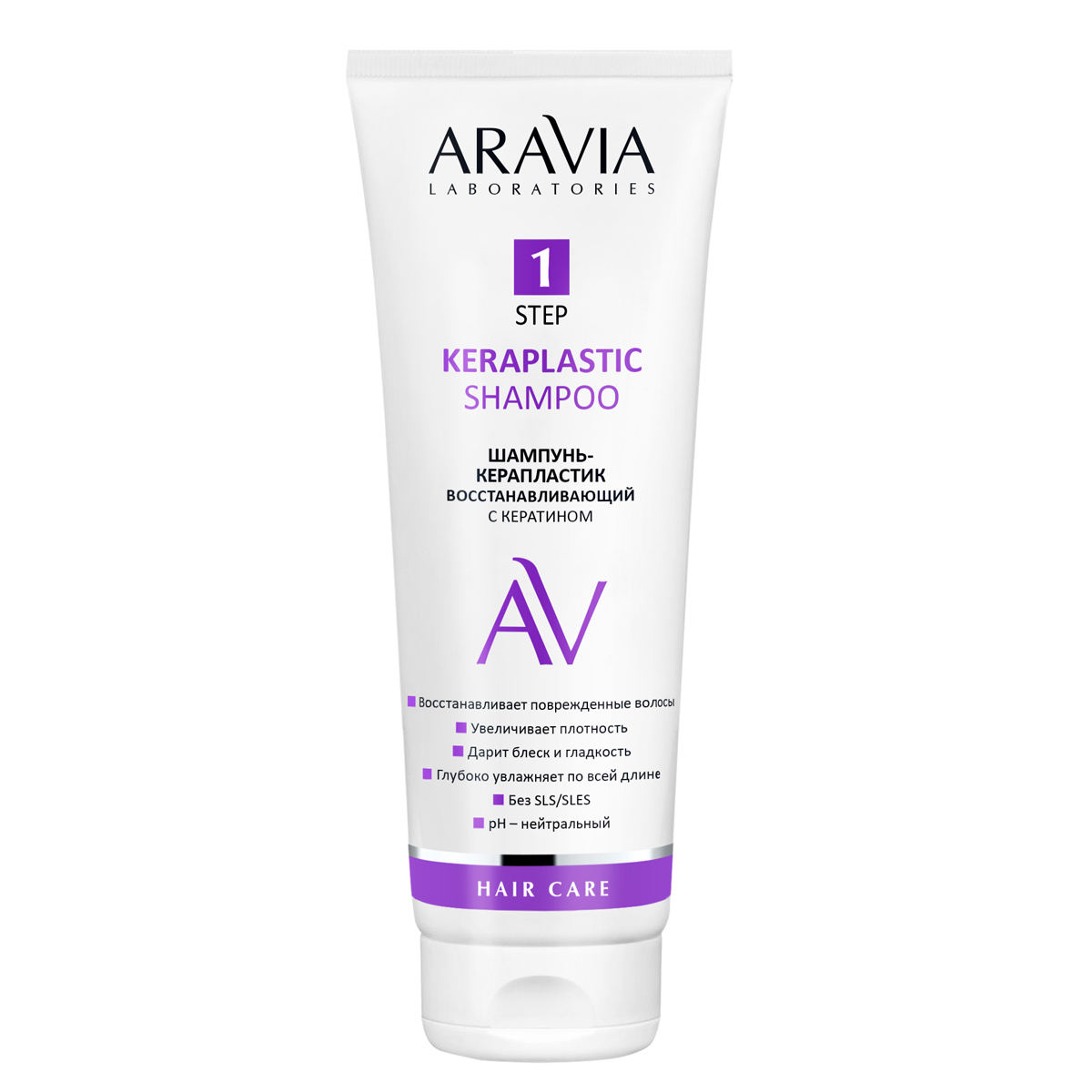 Aravia Laboratories Шампунь-керапластик восстанавливающий с кератином Keraplastic Shampoo, 250 мл (Aravia Laboratories, Уход за волосами) aravia laboratories шампунь биоламинирующий с коллагеном и комплексом аминокислот collagen silk shampoo 250 мл aravia laboratories уход за волосами