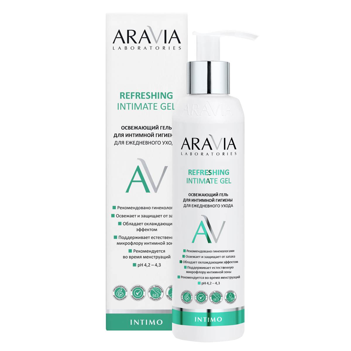 Aravia Laboratories Освежающий гель для интимной гигиены для ежедневного ухода Refreshing Intimate Gel, 200 мл (Aravia Laboratories, Уход за телом) aravia успокаивающий гель для интимной гигиены для ежедневного ухода sensitive intimate gel 200 мл