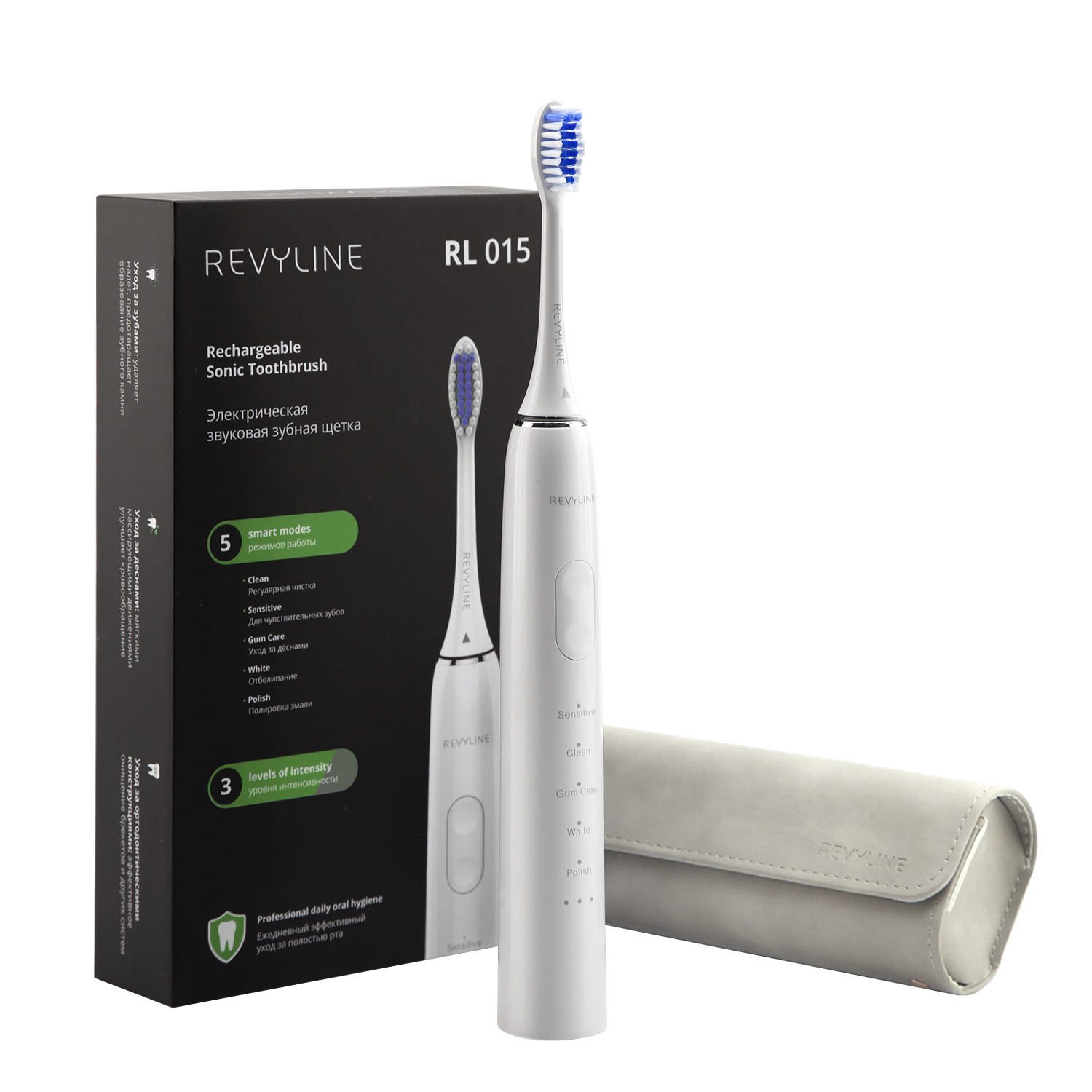  Электрическая звуковая зубная щетка RL 015, белая, 1 шт (REVYLINE, Электрические зубные щетки) фото 0