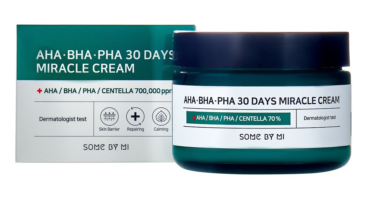 Сам Бай Ми Антивоспалительный крем с AHA, BHA и PHA-кислотами и центеллой азиатской, 50 мл (Some By Mi, AHA-BHA-PHA 30 Days Miracle) фото 0