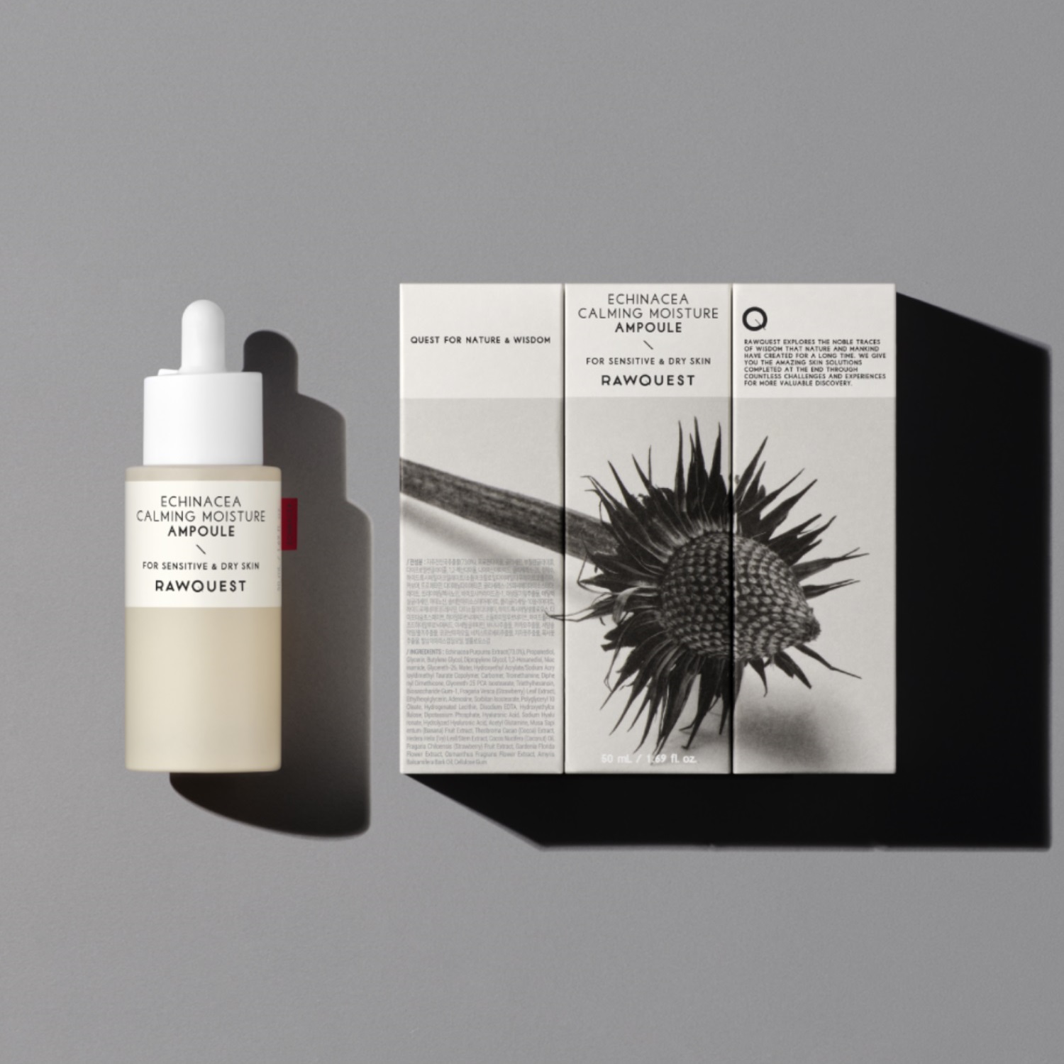 Роуквест Увлажняющая ампульная сыворотка с экстрактом эхинацеи, 50 мл (Rawquest, ) фото 4