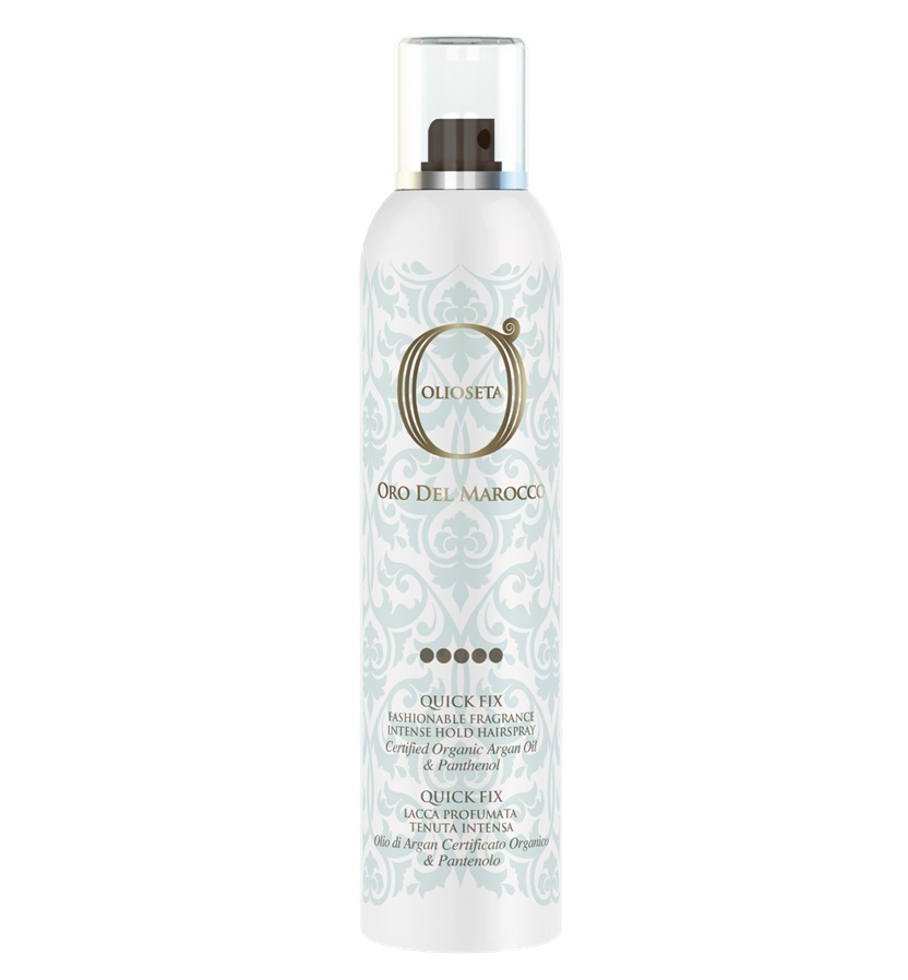 Барекс Парфюмированный лак сильной фиксации для волос Fashionable Fragrance Intense Hold Hairspray Quick Fix, 300 мл (Barex, Olioseta Oro del Marocco) фото 0