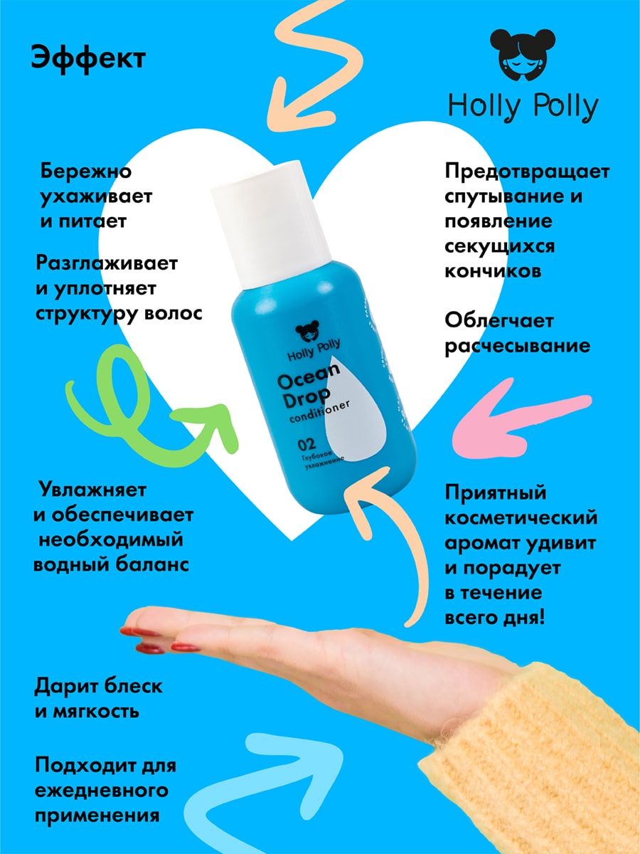 Холли Полли Увлажняющий кондиционер, 65 мл (Holly Polly, Ocean Drop) фото 3