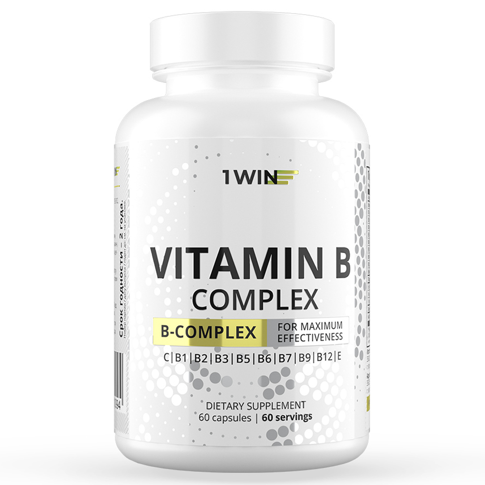1Win Комплекс витаминов группы В, 60 капсул (1Win, Vitamins & Minerals)