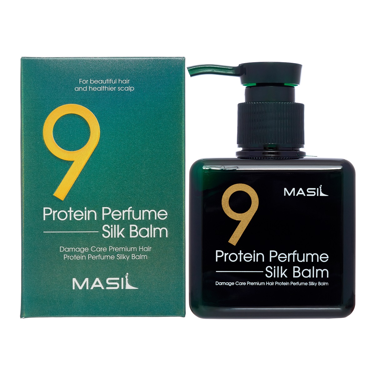 цена Masil Несмываемый протеиновый бальзам для поврежденных волос 9 Protein Perfume Silk Balm, 180 мл (Masil, )