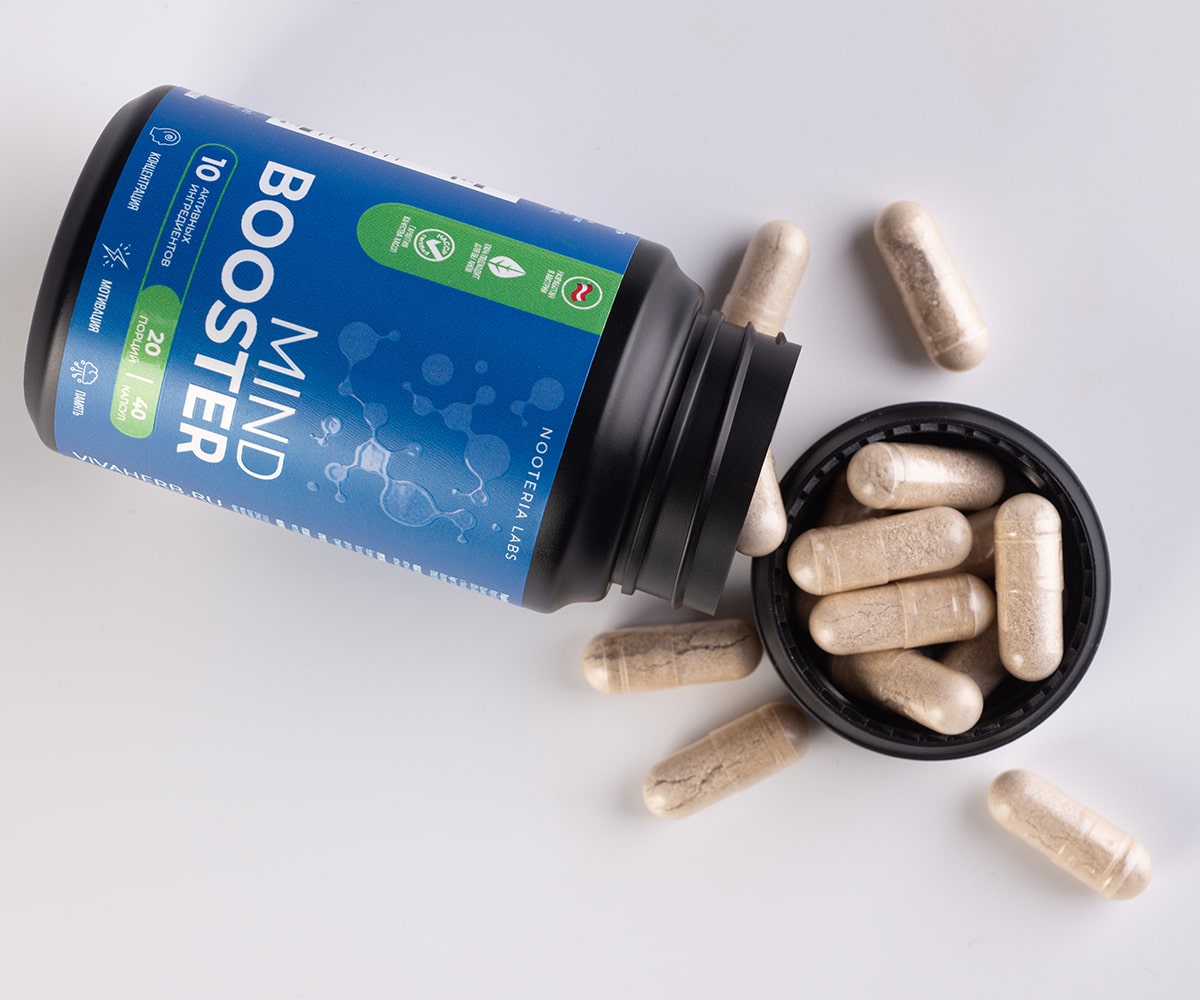 Ноотериа Лабс Комплекс для работоспособности, памяти и концентрации MindBooster, 40 капсул (Nooteria Labs, ) фото 1