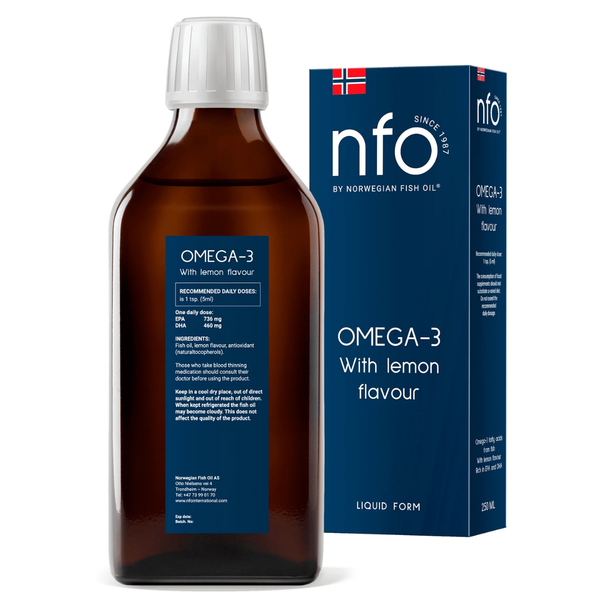 Норвегиан Фиш Ойл Омега-3 со вкусом лимона, 250 мл (Norwegian Fish Oil, Омега 3) фото 1