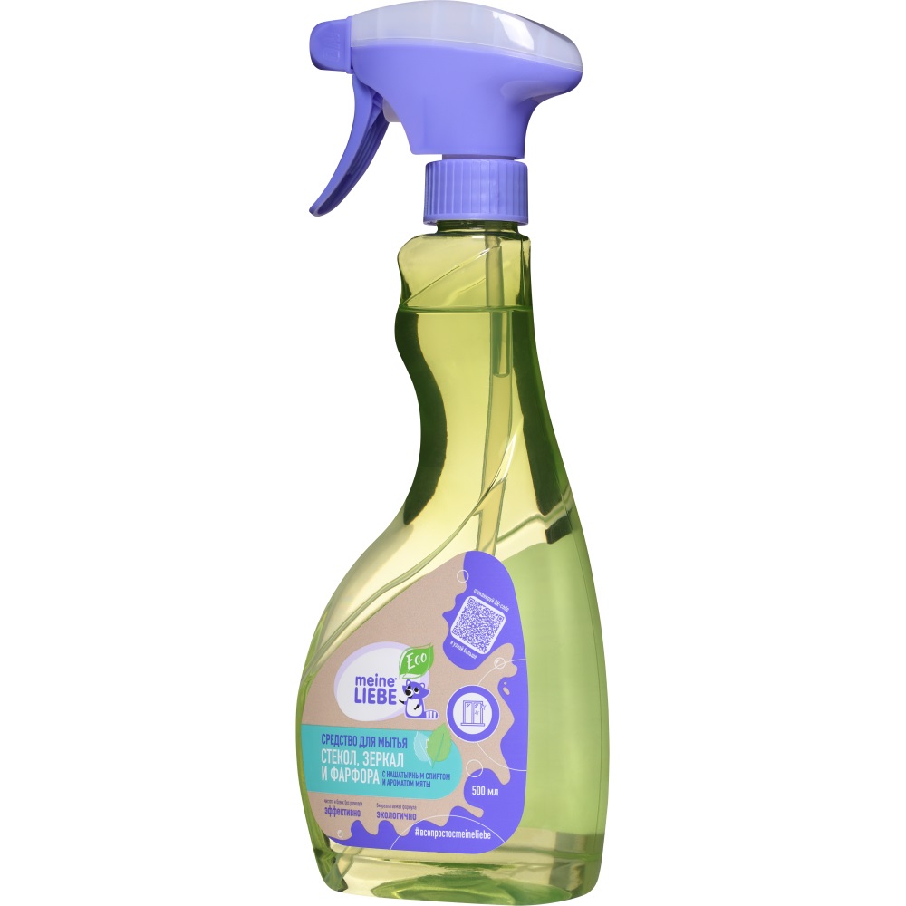 Майне Либе Средство с нашатырным спиртом и ароматом мяты для мытья стекол, зеркал и фарфора, 500 мл (Meine Liebe, Уборка) фото 7