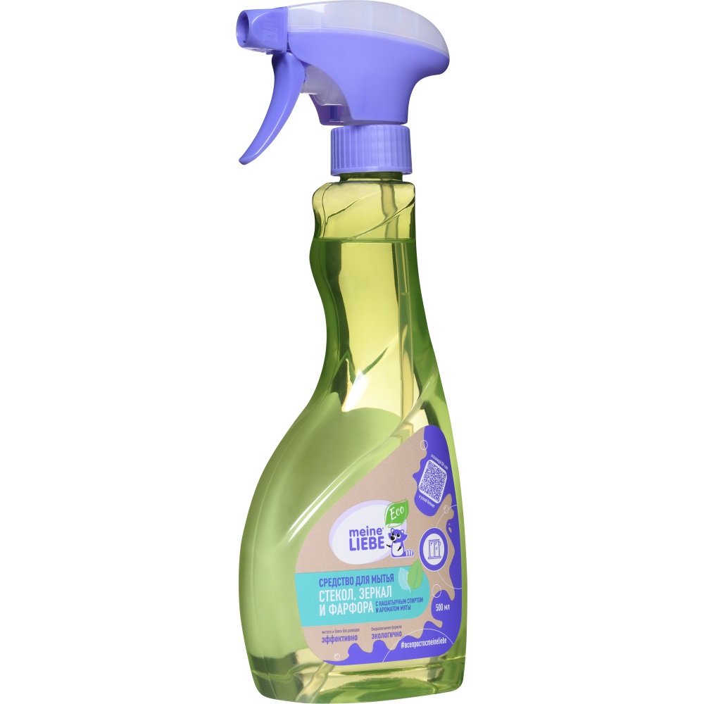 Майне Либе Средство с нашатырным спиртом и ароматом мяты для мытья стекол, зеркал и фарфора, 500 мл (Meine Liebe, Уборка) фото 8