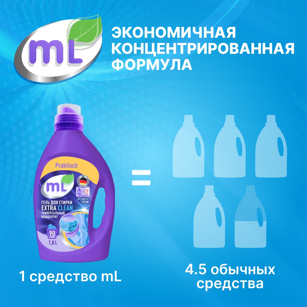 Майне Либе Универсальный гель-концентрат для стирки Extra Clean, 1,8 л (Meine Liebe, Стирка) фото 2
