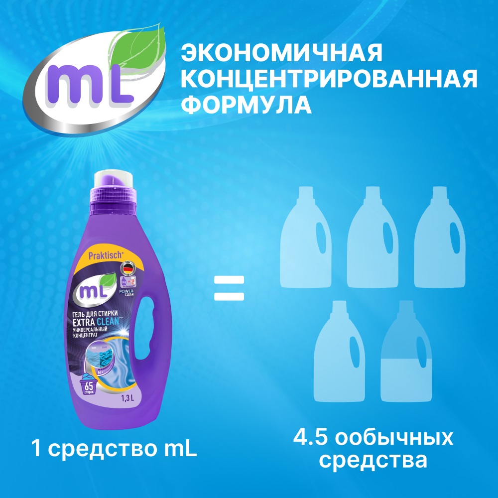 Майне Либе Универсальный гель-концентрат для стирки Extra Clean, 1,3 л (Meine Liebe, Стирка) фото 2